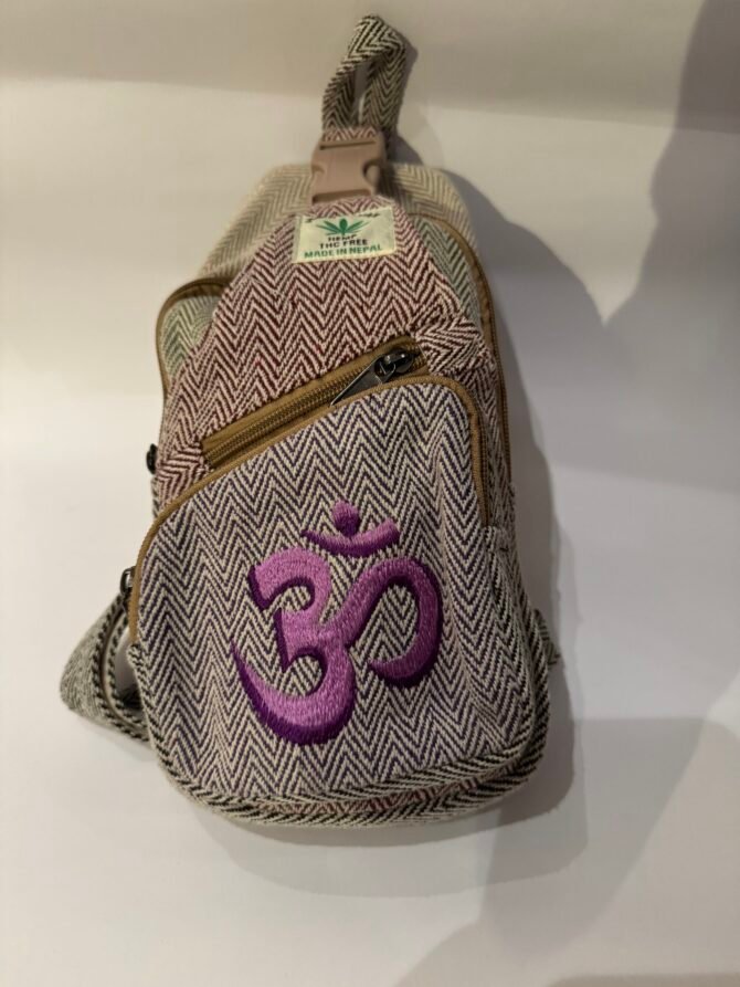 Hemp travel   side bag with OM Symbol