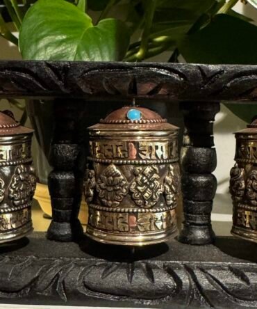 Prayer Wheel Wall  hanging triple 10 cm