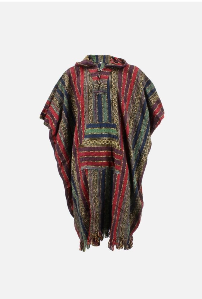 Boho Mexican Gheri Poncho  handmade Nepal - Image 2