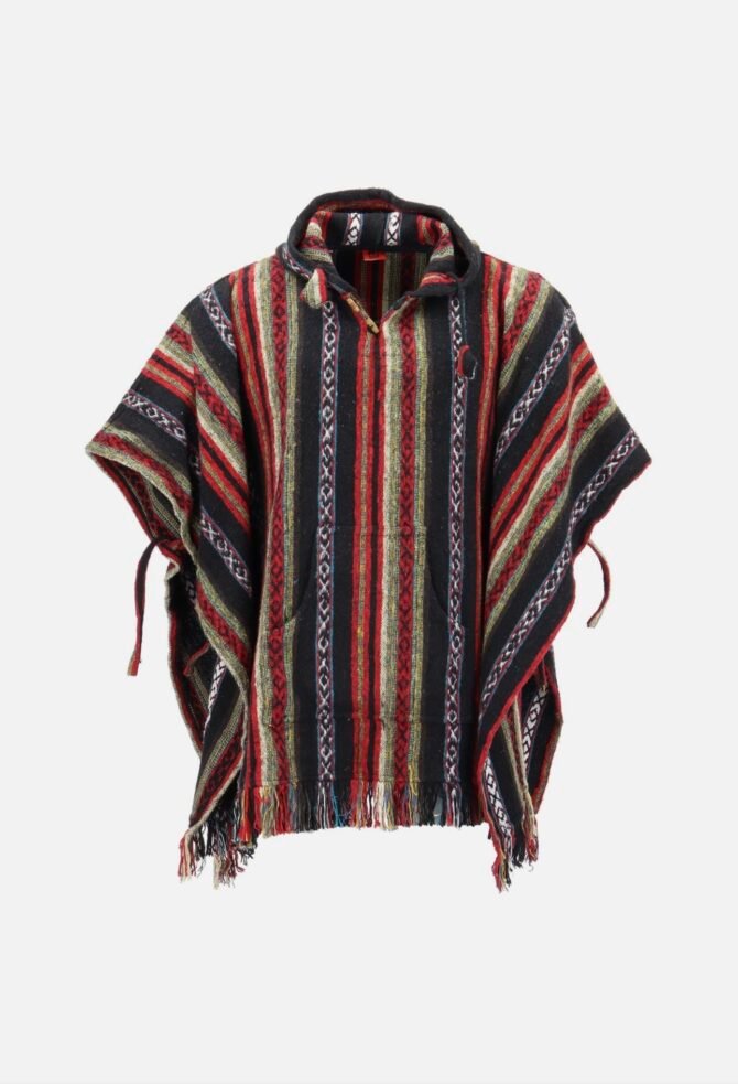 Boho Mexican Gheri Poncho  handmade Nepal