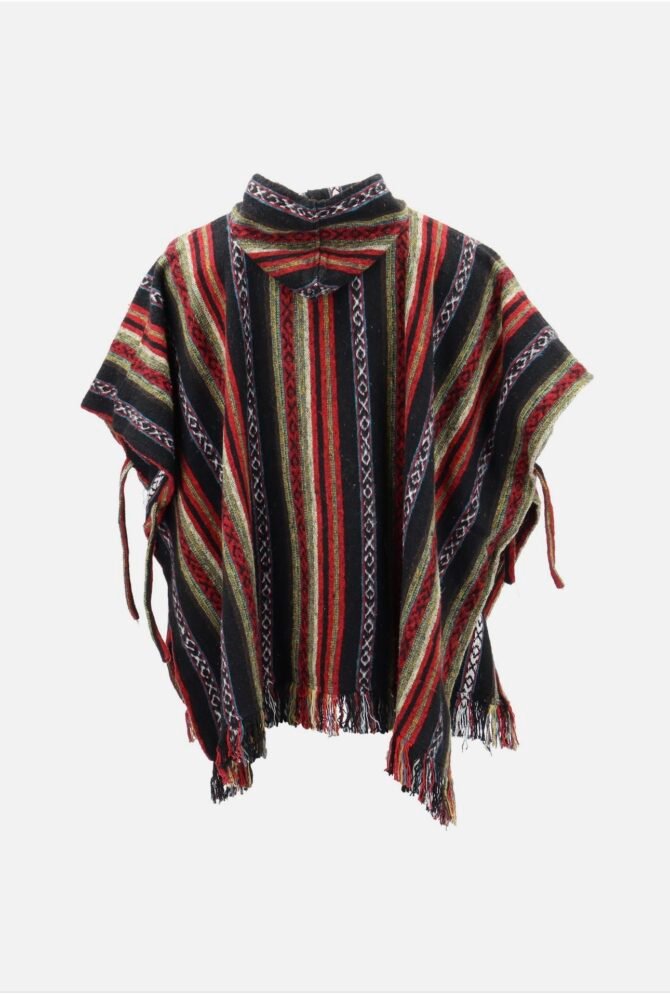 Boho Mexican Gheri Poncho  handmade Nepal - Image 3