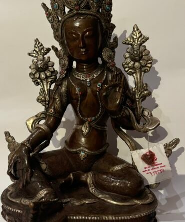 14 Inches White Tara (Sitatara)  Buddha Statue (Brass)