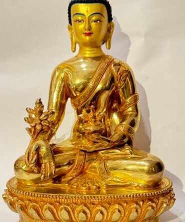 Fully Gold Plated 9 inches Medicine Buddha Statue