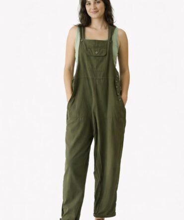 Women's Casual Dungaree Overalls – Relaxed Fit Cotton Denim Jumpsuit with Adjustable Straps