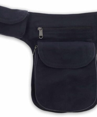 Double Pack Sidebag Pack Festival Bag Hippie Goa - Army Green / Black and brown