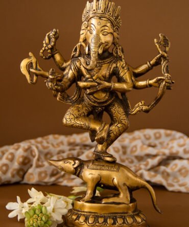 Handcrafted Ganesh Deity Statue for Spiritual Decor and Blessings | Brass Dancing Ganesha Sculpture for Prosperity Wisdom and Protection